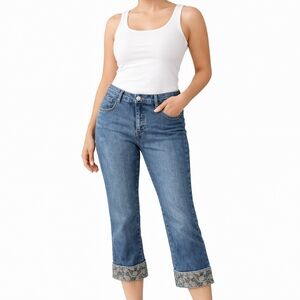 COS Y2K Denim Cropped Jeans with Embelished Cuffs